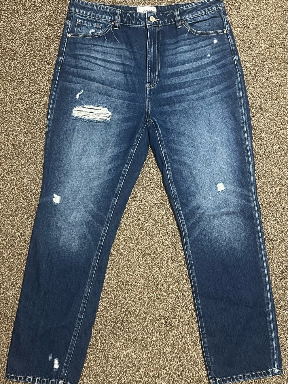 Dark Blue Distressed Jeans